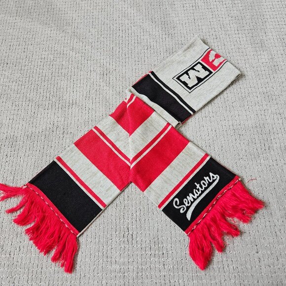 Ottawa Senators Scarf One Size CCM Red Black Striped Knit Fringe NHL Hockey NWOT - Picture 7 of 7